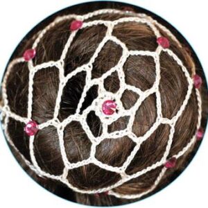 Beige hair net for chignon with Fuchsia.jpg