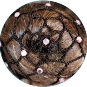 Black hair net for chignon with Pink AB beads testata prodotto medium.jpg