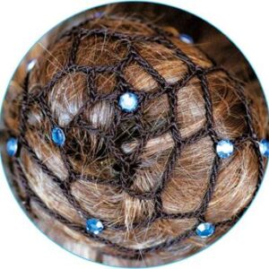 Black hair net for chignon with sapphire Blue beads testata prodotto medium.jpg