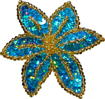 Flower shaped Light Blue Gold Hair Clip.jpg